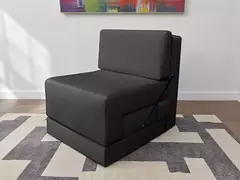 Poltrona Cama De Solteiro Modelo 0370 - Poltrona Que Se Transforma Em Sofá Cama Cor Preto - comprar online