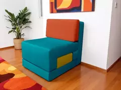 Poltrona Cama De Solteiro Modelo 0370 - Poltrona Que Se Transforma Em Sofá Cama Cor Verde Escuro - comprar online