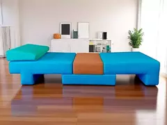 Poltrona Cama De Solteiro Modelo 0370 - Poltrona Que Se Transforma Em Sofá Cama Cor Verde Agua na internet