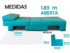 Poltrona Cama De Solteiro Modelo 0370 - Poltrona Que Se Transforma Em Sofá Cama Cor Verde Agua