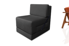 Poltrona Cama De Solteiro Modelo 0370 - Poltrona Que Se Transforma Em Sofá Cama Cor Preto - comprar online