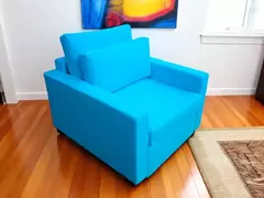 Poltrona Cama Meca_nu que se Transforma em Sofá Cama Solteiro Resistente e Confortável em Sarja Algodão 5115 na internet