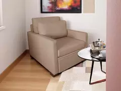 Poltrona Cama Meca_nu que se Transforma em Sofá Cama Solteiro Resistente e Confortável em Sarja Algodão SUED BEGE - comprar online