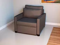 Poltrona Cama Meca_nu que se Transforma em Sofá Cama Solteiro Resistente e Confortável em Linho Sintético 02 - Casa Selu - Loja Da Fábrica