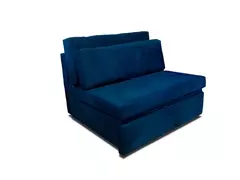 Poltrona Cama Meca_nusb sob medidas na largura de 1,10 e s/b que se Transforma em Sofá Cama de Solteiro com 94cm Resistente e Confortável em Sued Azul - Casa Selu - Loja Da Fábrica