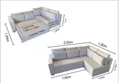Sofá de Canto SFC_Nu_67 - Se Transforma em Cama de Casal Resistente na internet