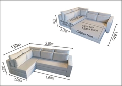 Sofá de Canto SFC_nu 011 que se Transforma em Sofá Cama de Casal Resistente e Confortável Sarja - Casa Selu - Loja Da Fábrica