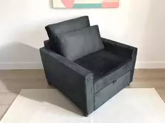 Poltrona Cama De Solteiro Meca Sued Preto - comprar online