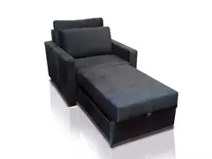 Imagem do Poltrona Cama De Solteiro Modelo Meca_nu - Poltrona Que Se Transforma Em Sofá Cama - Sued Grafite