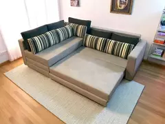 Sofá de Canto SFC_nu 15 Com Mola Ensacada que se Transforma em Sofá Cama de Casal Resistente e Confortável em Aquablock Karsten - comprar online