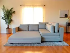 Sofá de Canto SFC_nu 07 que se Transforma em Sofá Cama de Casal Resistente e Confortável em Sarja - comprar online