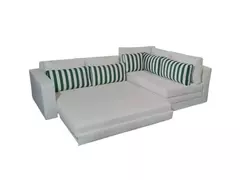 Sofá de Canto SFC_AM 016 que se Transforma em Sofá Cama de Casal Resistente e Confortável em Aquablock Karsten - Casa Selu - Loja Da Fábrica