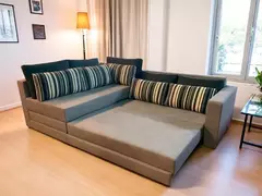 Sofá de Canto SFC_nu 15 Com Mola Ensacada que se Transforma em Sofá Cama de Casal Resistente e Confortável em Aquablock Karsten - loja online