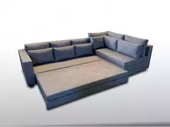 Imagem do Sofá de Canto SFC_nu 08 que se Transforma em Sofá Cama de Casal Resistente e Confortável em Aquablock Karsten