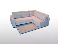 Sofá de Canto SFC_nu 09 com Mola Ensacada que se Transforma em Sofá Cama de Casal Resistente e Confortável em Aquablock Karsten