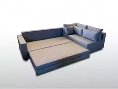Sofá de Canto SFC_nu 08 que se Transforma em Sofá Cama de Casal Resistente e Confortável em Aquablock Karsten