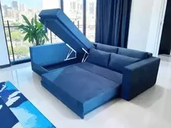 Sofá de Canto Vira Cama Grande Confortável Sued Amarelo - comprar online