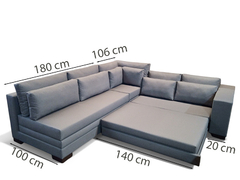 Imagem do Sofá de Canto SFC_nu 62 que se Transforma em Sofá Cama de Casal Resistente e Confortável Sarja 885