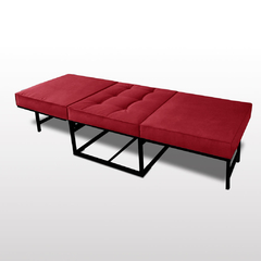 Puf Cama PC01_NU 08 que se Transforma em Sofá Cama Resistente e Confortável em SUED - Casa Selu - Loja Da Fábrica