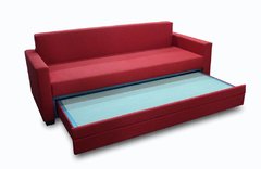 Sofá Cama De Casal Modelo Alto - Sofá Que Se Transforma Em Sofá Cama - Cor Vermelho - Casa Selu - Loja Da Fábrica
