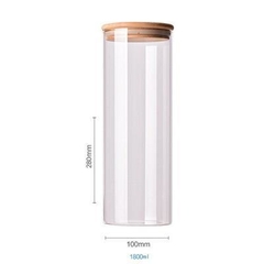 FRASCO DE VIDRIO "CAPRI" CON TAPA BAMBOO REDONDA 100x260 #10 - comprar online