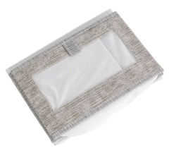 CAJA PLEGABLE FORRADA EN TELA "UNIVERSE" CON VENTANA TRANSPARENTE