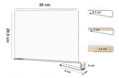 Imagen de SEPARADOR DE ESTANTES “SUSAN” ACRÍLICO CON SOPORTE MULTIUSO / PLACARD