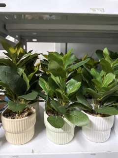 PLANTA ARTIFICIAL "SHIMMY" CON MACETA CERAMICA #1 en internet