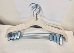 PACK x10 PERCHAS AFELPADAS SLIM CON 2 BROCHES 43cm