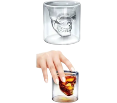 VASO "CALAVERA" 120 ML DOBLE VIDRIO