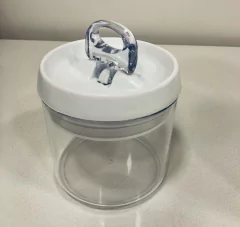 COMBO x6 FRASCOS "TREVI" REDONDOS "M" DE ACRILICO CON TAPA HERMETICOS