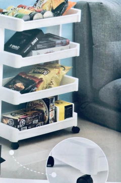 MUEBLE ORGANIZADOR "HOME" CON 4 ESTANTES Y RUEDITAS/ CARRITO - comprar online