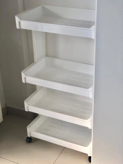 MUEBLE ORGANIZADOR "HOME" CON 4 ESTANTES Y RUEDITAS/ CARRITO - tienda online
