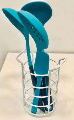 PORTA UTENSILLOS Y CUBIERTOS "SHINE" BLANCO - Marian Todo Organizado