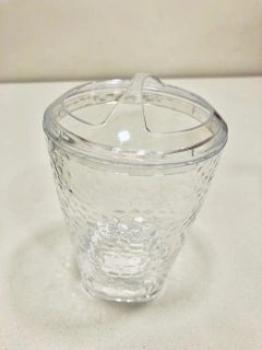 VASO PORTA CEPILLOS "RUBI" CON TAPA DE ACRILICO