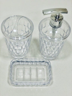 VASO PORTA CEPILLOS "CUARZO" CON TAPA DE ACRILICO - comprar online