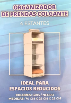 ORGANIZADOR "FIKA" PARA ROPA COLGANTE 4 ESTANTES - comprar online