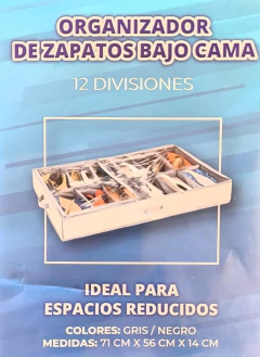 ORGANIZADOR "FIKA" BAJO CAMA PARA ZAPATOS O MULTIUSO 12 DIVISIONES