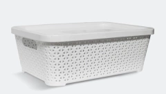 CESTO RATAN BAJO 14,5L MEDIANO CON TAPA en internet