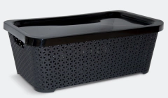 CESTO RATAN BAJO CON TAPA GRANDE 32,5 L - comprar online