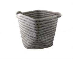 CESTO "CINZA" DE YUTE RAYADO