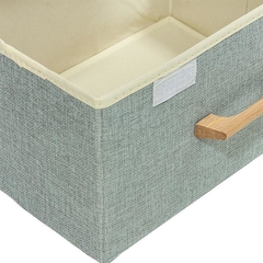 Imagen de CAJA DE TELA "NIZA" PLEGABLE "S" CON MANIJA DE MADERA