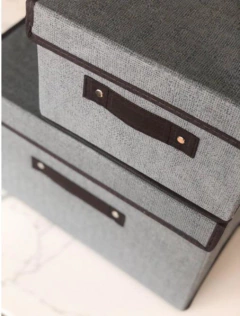 CAJA DE TELA "COLUMBUS" CON TAPA Y MANIJA GRANDE en internet