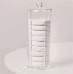 PORTA ALGODONES "TIFFANY" DE ACRILICO CON TAPA - Marian Todo Organizado