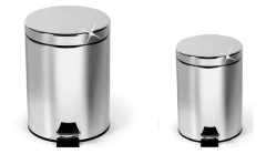 Imagen de CESTO RESIDUOS CROMADO 3L DE ACERO INOXIDABLE