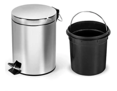 Imagen de CESTO RESIDUOS CROMADO 3L DE ACERO INOXIDABLE