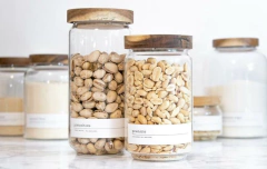 FRASCO DE VIDRIO "ASTON" "XL" CON TAPA DE MADERA - tienda online