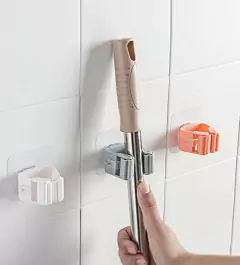 SOPORTE PARA ESCOBA x1 CON ADHESIVO