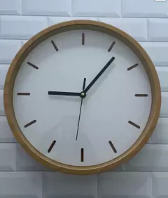 RELOJ "ESTELA" DE PARED CON BORDE SIMIL MADERA