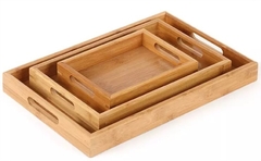 BANDEJA "VALSEN" RECTANGULAR "M" BAMBOO CON ASAS #2 - Marian - Todo Organizado